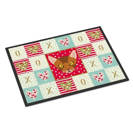 Carolines Treasures 18 x 27 in. Abyssinian Cat Love Indoor or Outdoor Mat CK5077MAT